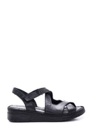 Kadın Siyah Deri Comfort Sandalet | Derimod