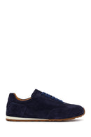 Erkek Lacivert Bağcıklı Süet Deri Sneaker | Derimod