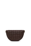 Woman Brown Long-Strap Printed Mini Crossbody Bag | Derimod
