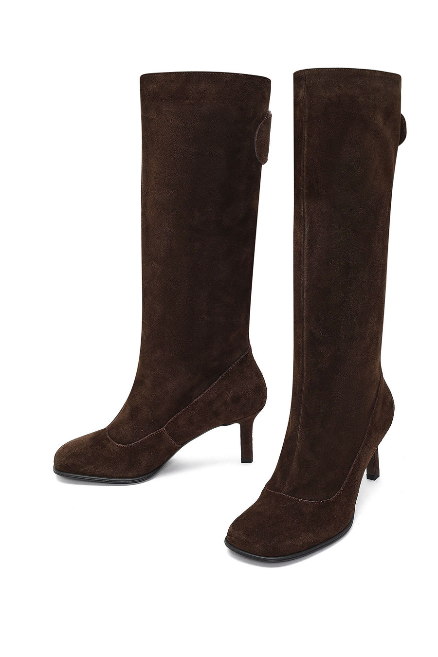 Women's Brown Thin Heeled Suede Leather Boot