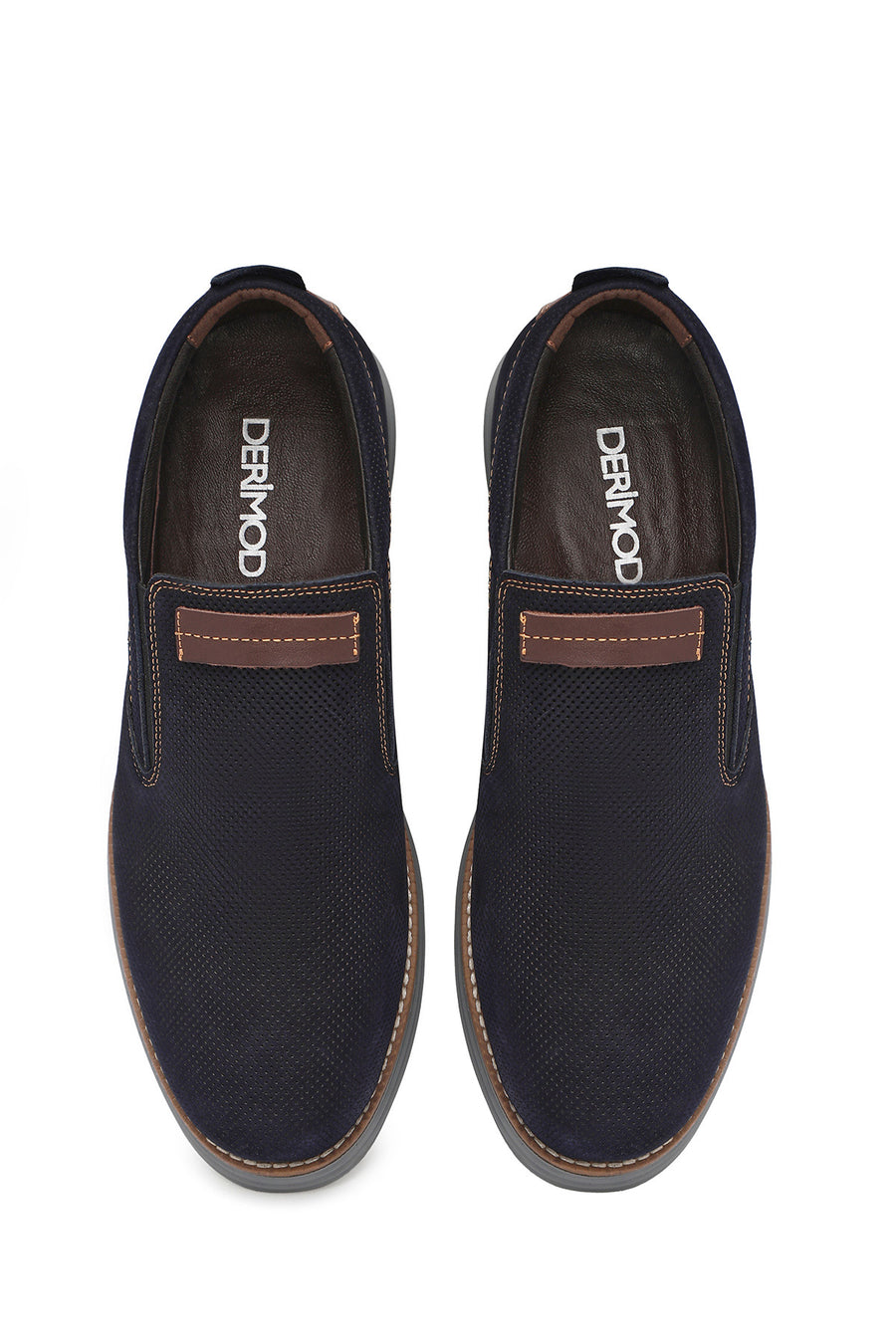 Erkek Lacivert Nubuk Deri Casual Loafer