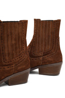 Woman Taba Suet Leather Cowboy Boots | Derimod