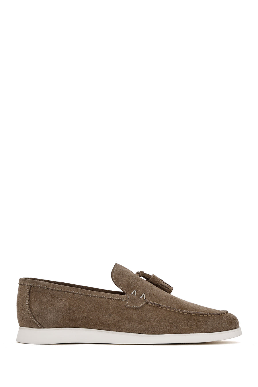 Men's Beige Tassel Suede Leather Casual Loafer 25SFD750310 | Derimod