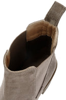 Women's Mink Chunky Heel Suede Leather Chelsea Boots | Derimod