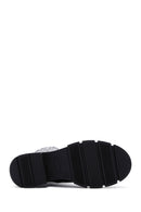 Woman Black Zippered Thick Sole Leather Boat | Derimod