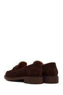 Woman Brown Buckled Suede Loafer | Derimod