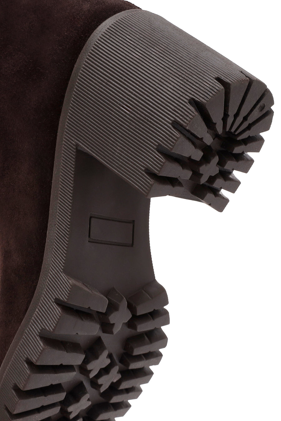 Women's Brown Zippered Chunky Heel Suede Leather Boots
