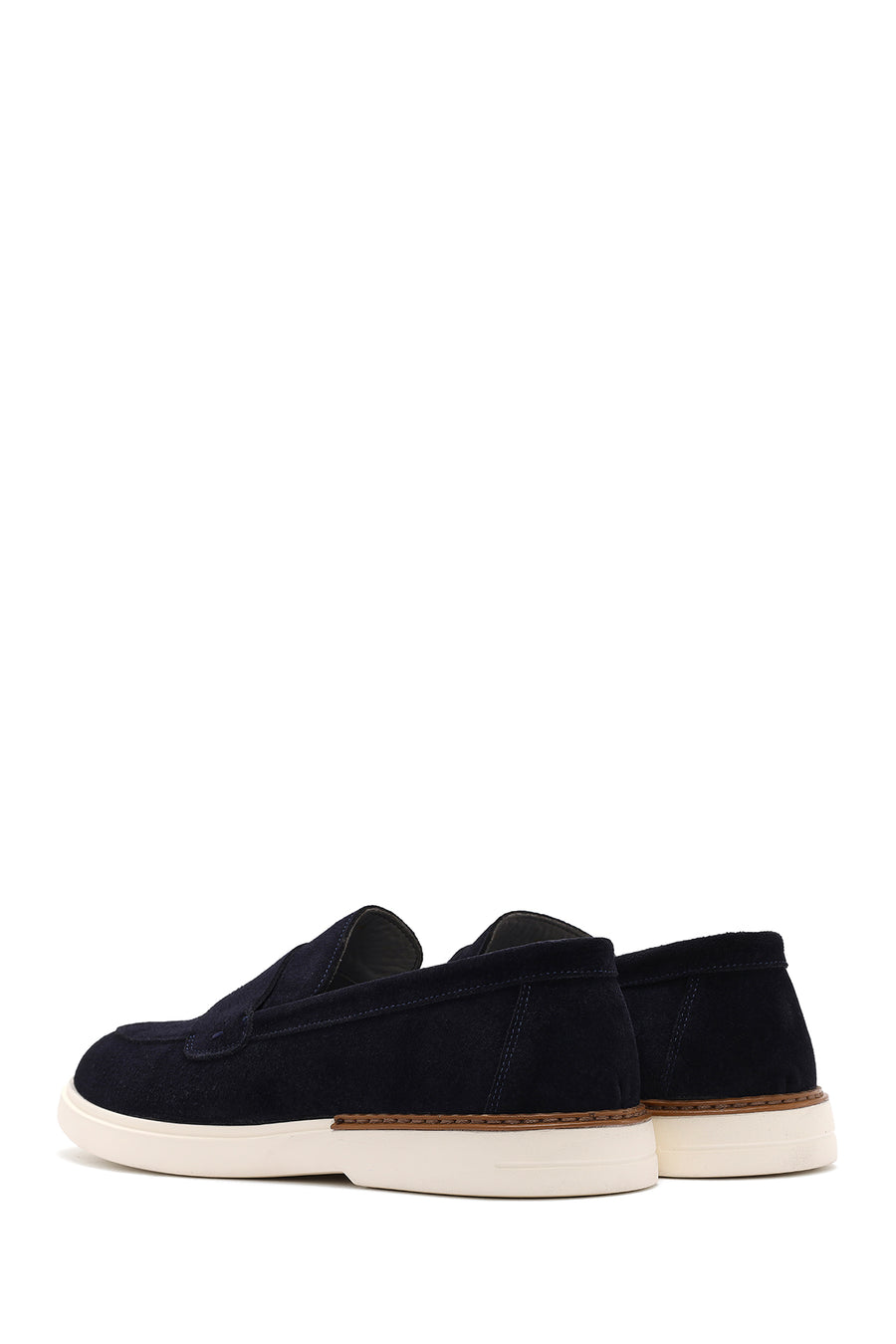 Erkek Lacivert Süet Deri Casual Loafer