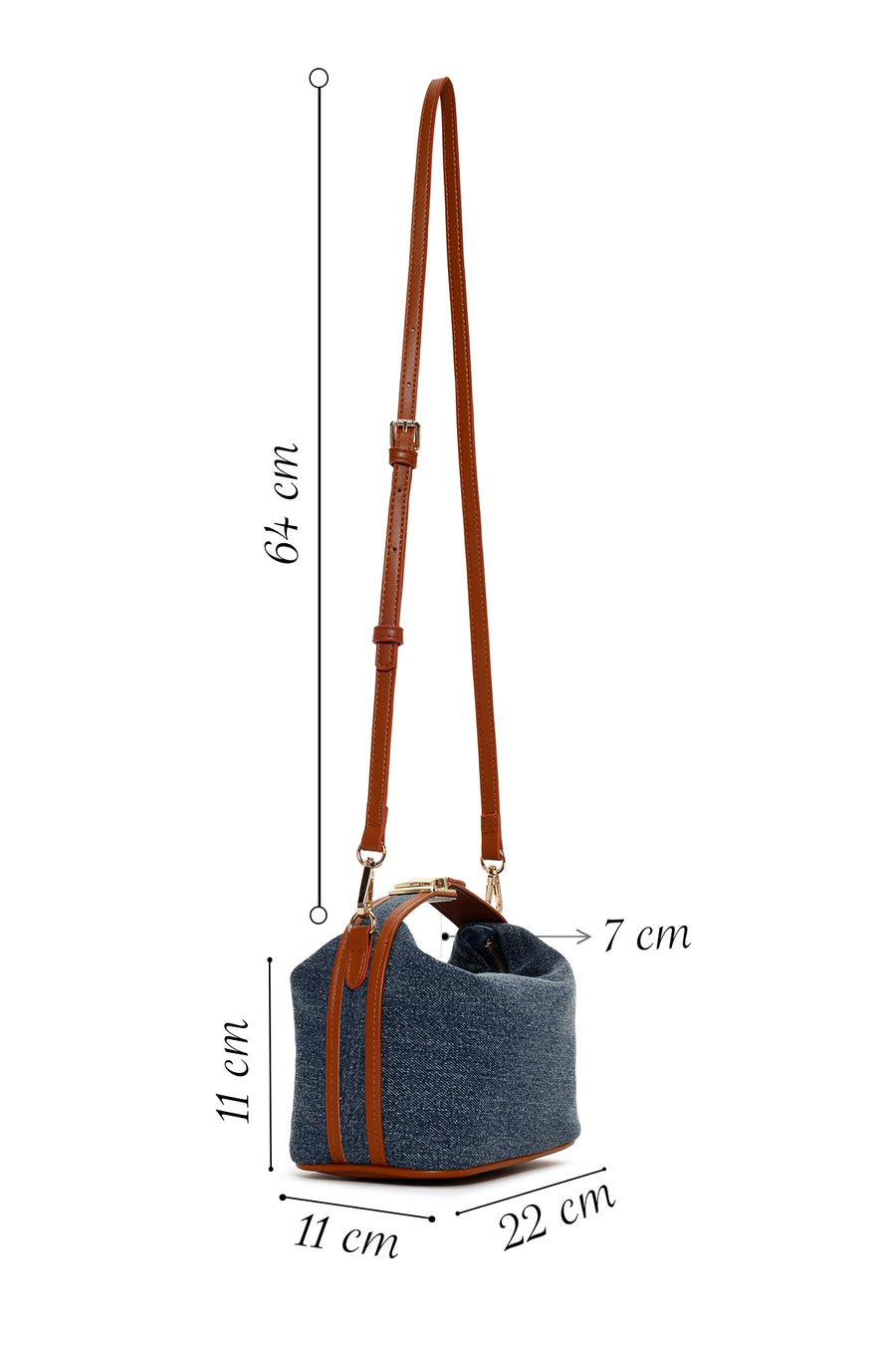 Women's Blue Long Strap Crossbody Bag