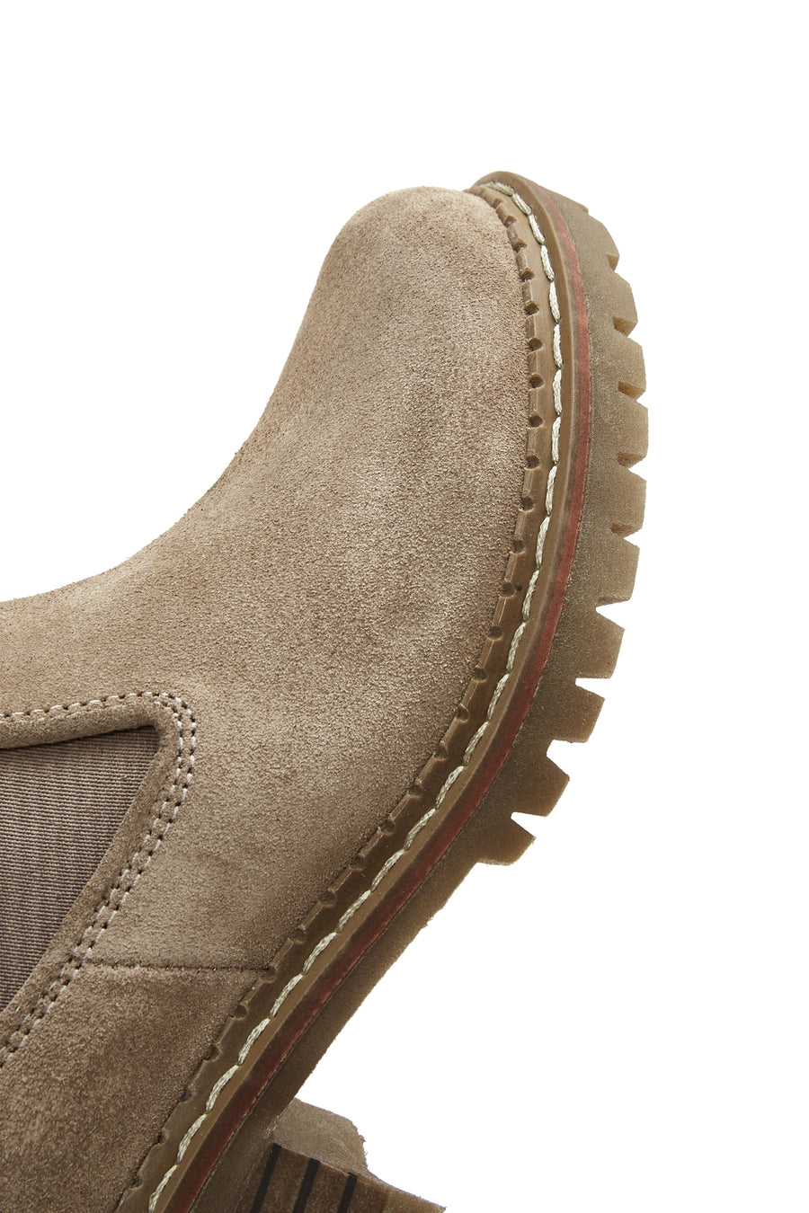 Women's Beige Suede Leather Chelsea Boots