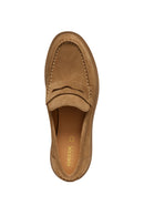 Geox Women's Tan Spherica Ec1 Suede Masculine Loafer | Derimod