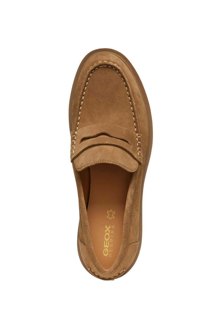 Geox Women's Tan Spherica Ec1 Suede Masculine Loafer