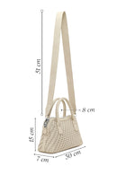 Woman Cream Long-Strap Braided Shoulder Bag | Derimod