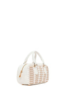Woman White Long-Strap Braided Mini Shoulder Bag | Derimod