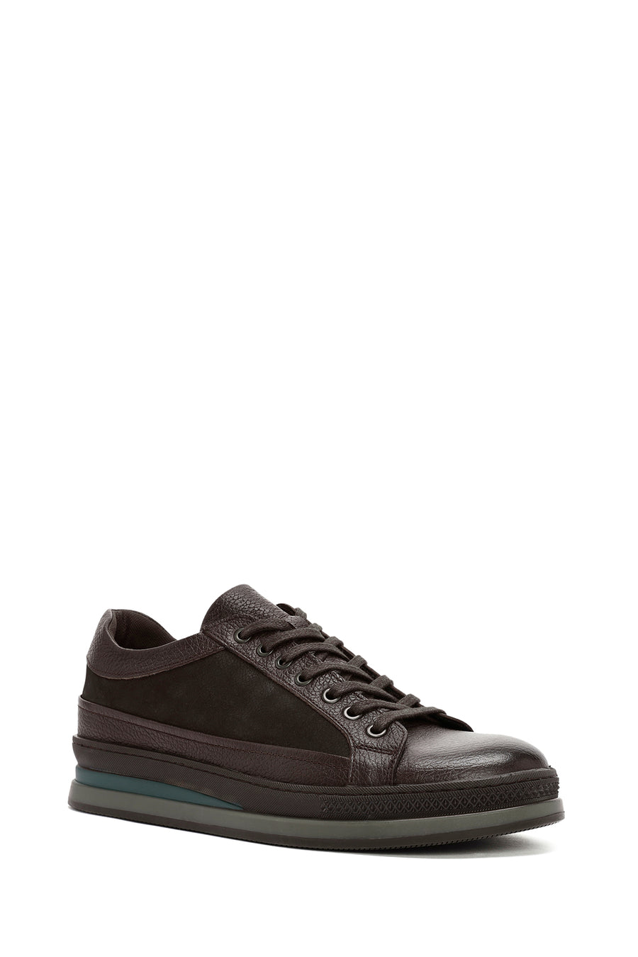 Men's Brown Lace-Up Leather Casual Sneaker