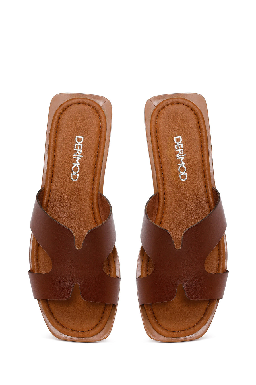 Women's Brown Leather Slippers