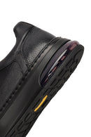 Erkek Siyah Bağcıklı Kalın Tabanlı Deri Sneaker | Derimod
