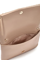 Women's Beige Long Chain Strap Braided Clutch Bag | Derimod
