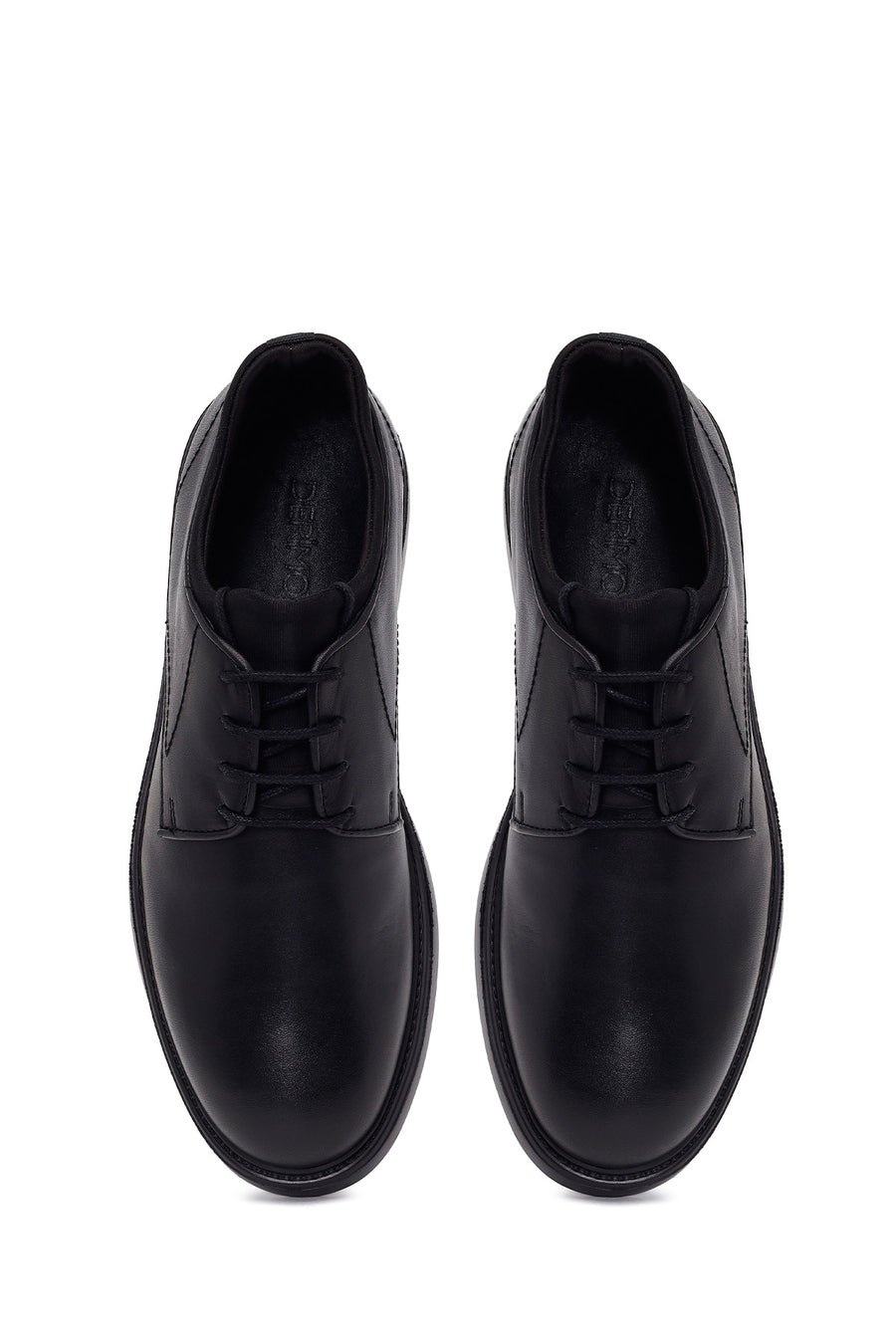 Male Black Lace-Up Leather Casual Shoes