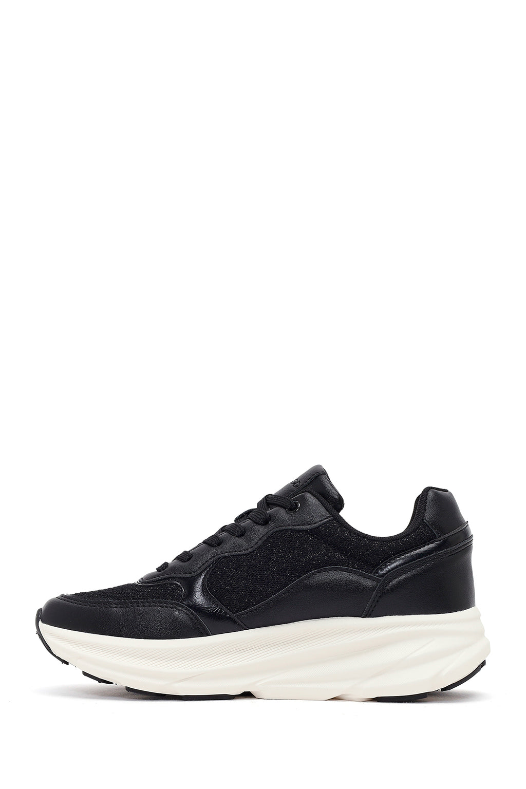Kadın Siyah Bağcıklı Kalın Tabanlı Sneaker