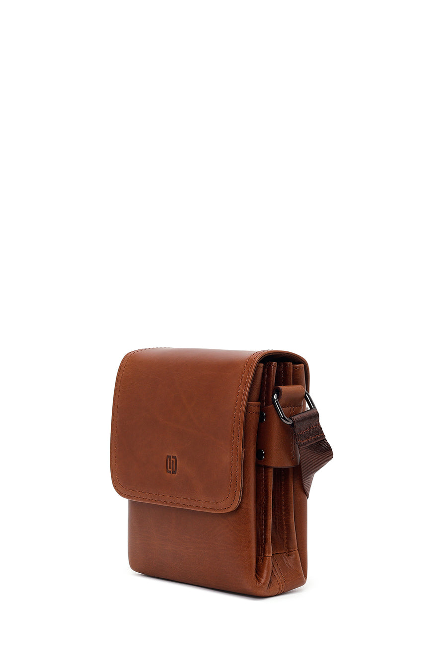 Male Brown Leather Messenger Bag