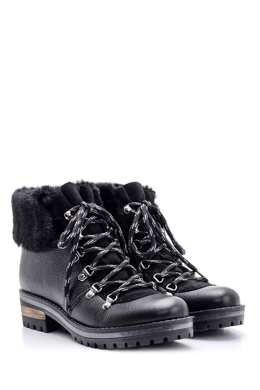 Women's Leather Feather Detailed Boots