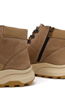 Male Mink Zip Closure Thick-Soled Nubuck Leather Boots | Derimod