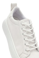 Women's White Lace-Up Thick Soled Sneaker | Derimod