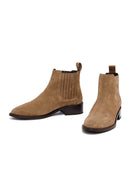 Woman Mink Suede Leather Chelsea Boots | Derimod