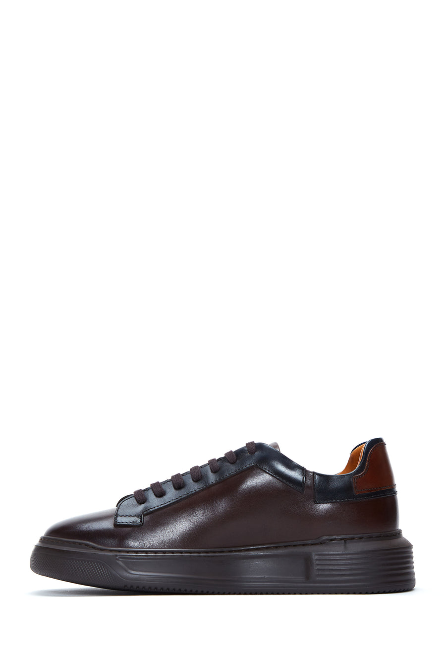 Men's Brown Leather Thick Sole Sneaker