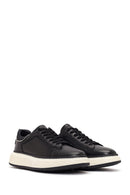 Erkek Siyah Kalın Tabanlı Deri Sneaker | Derimod