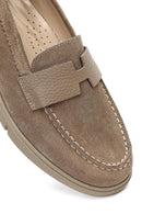 Kadın Vizon Süet Deri Comfort Loafer | Derimod