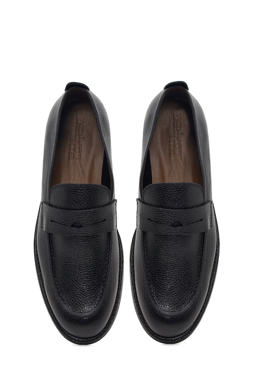 Derimod Black Male Black Leather Classic Loafer