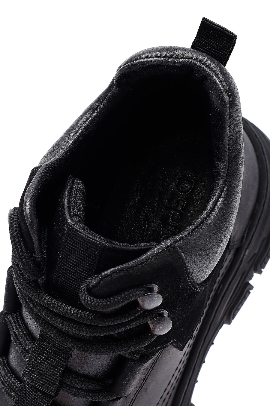 Men's Black Lace-Up Leather Casual Boots