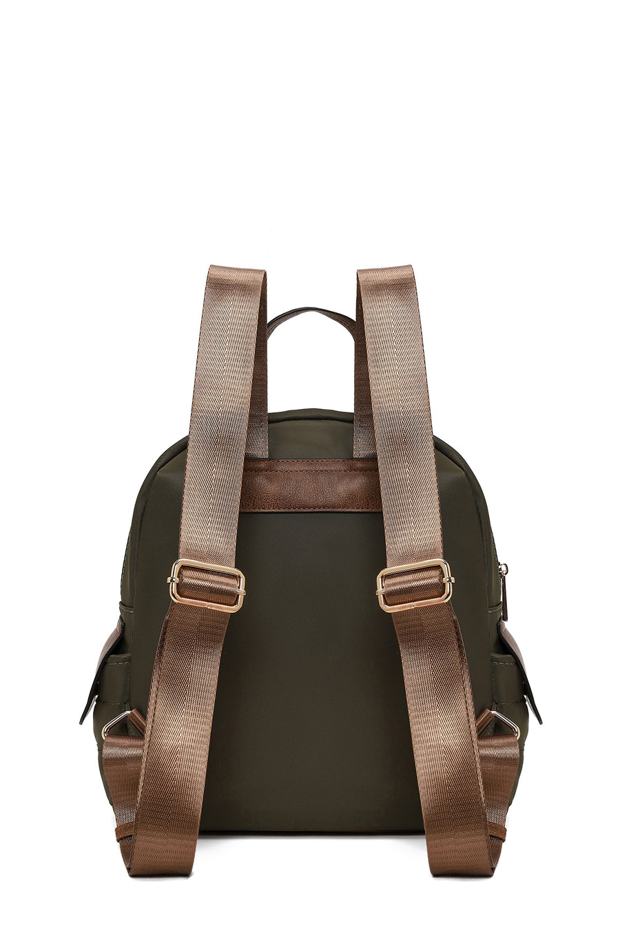 Woman Green Fabric Backpack