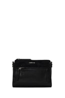 Woman Black Long-Strap Patterned Crossbody Bag | Derimod