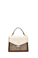 Woman Beige Long Strap Patterned Shoulder Bag | Derimod