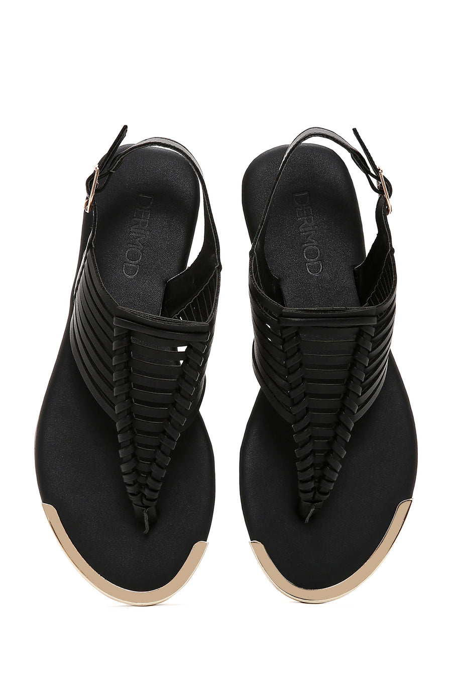 Women's Black Back Strap Flip Flop Sandals