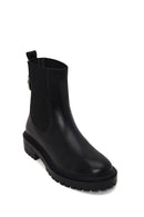 Woman Black Leather Chelsea Boots | Derimod