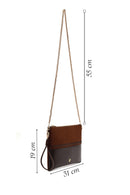 Woman Brown Chain Strap Braided Clutch Bag | Derimod