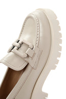Women's Beige Leather Buckle Loafer | Derimod