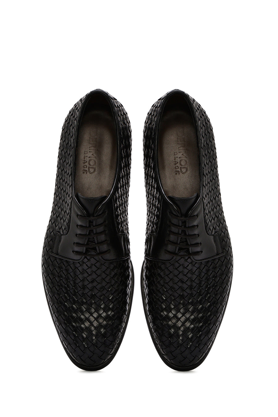 Men's Black Braided Leather Classic Shoes
