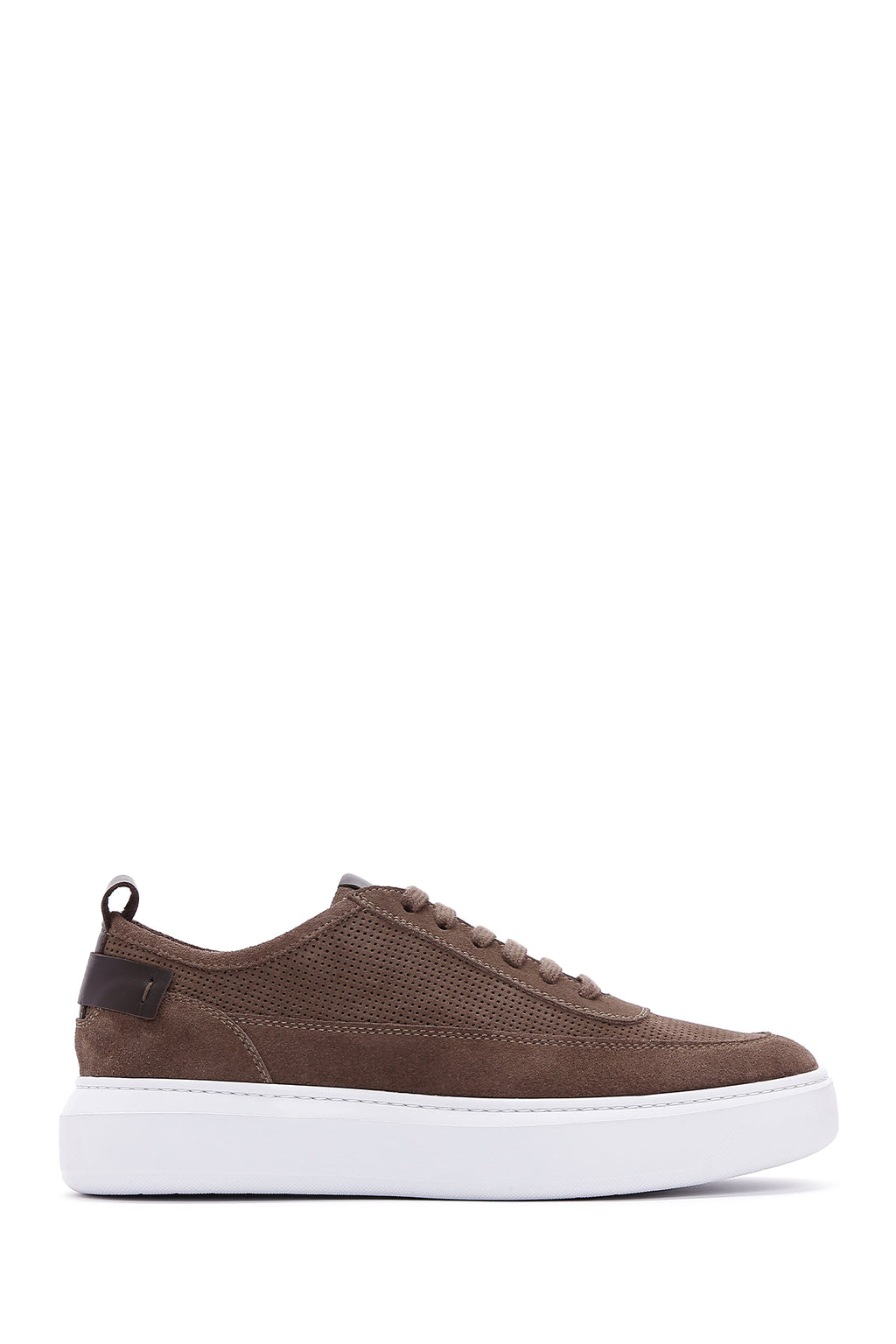 Erkek Vizon Bağcıklı Süet Deri Sneaker