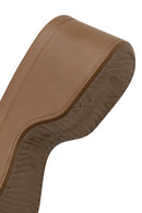 Woman Tan Thick-Soled Suede Slipper | Derimod