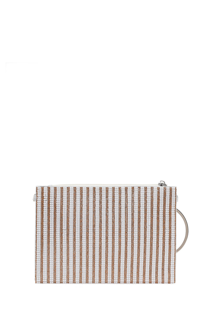 Woman Gold Chain Strap Embellished Evening Bag