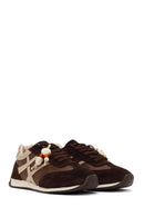 Woman Brown Lace-Up Charm Leather Sneaker | Derimod