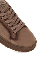 Erkek Vizon Bağcıklı Süet Deri Casual Sneaker | Derimod