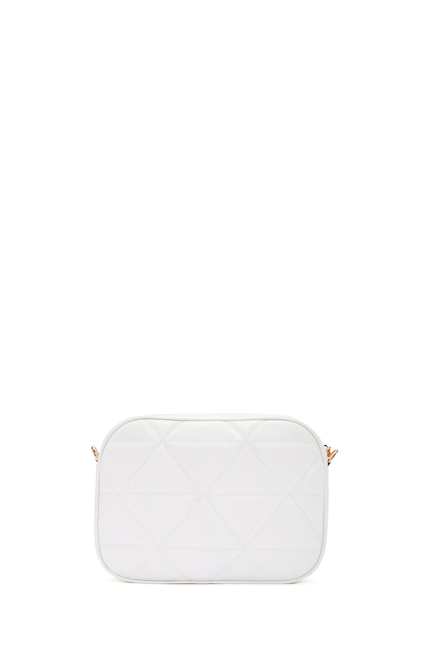 Women's White Long Strap Quilted Crossbody Bag