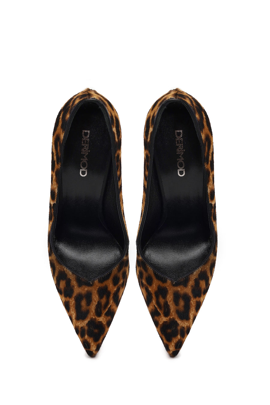 Kadın Leopar Yüksek İnce Topuklu Deri Stiletto