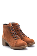 Women's Suede Leather Heeled Boots | Derimod